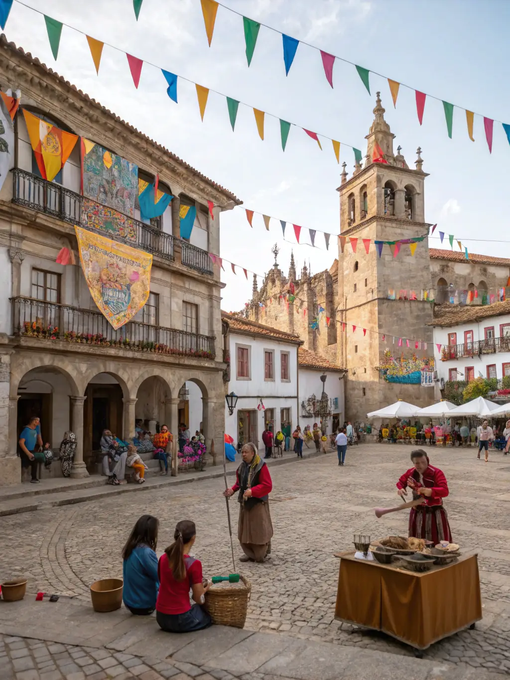 A vibrant image of a community event held on the church grounds, such as a historical reenactment or a local artisan fair, illustrating the church's role as a community hub.